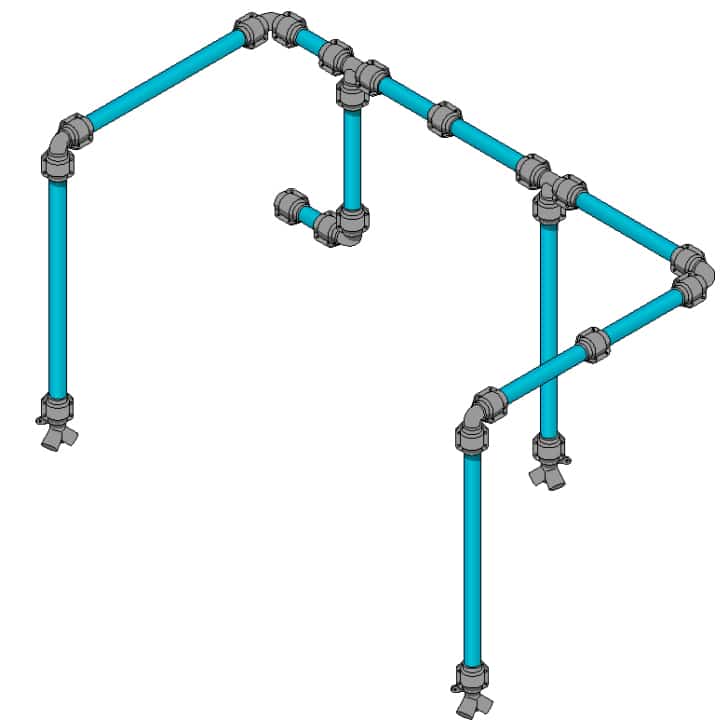 AIRpipe GARAGEpipe 57' Pipe Kit with 1 Air Station (1" OD Pipe)