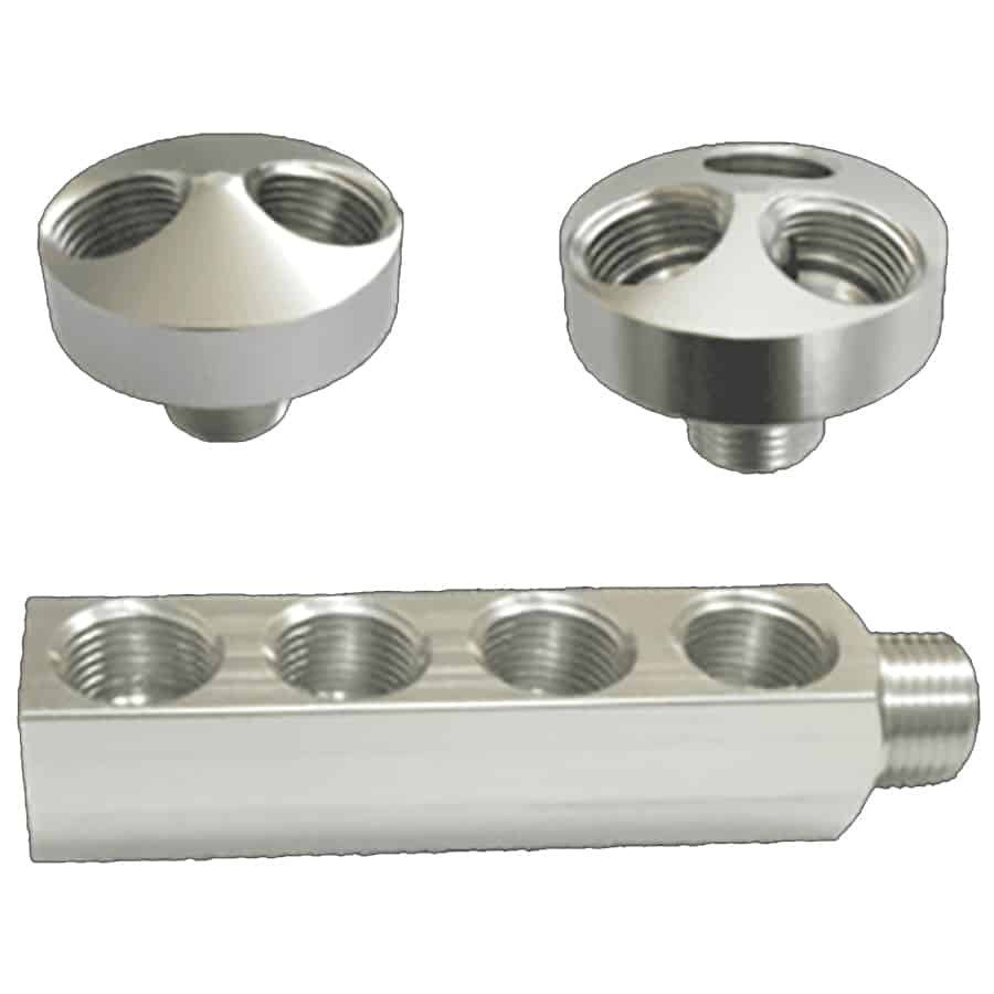 AIRpipe Manifold with One 1/2" Male NPT Inlet to Four 1/2" Female NPT Ports